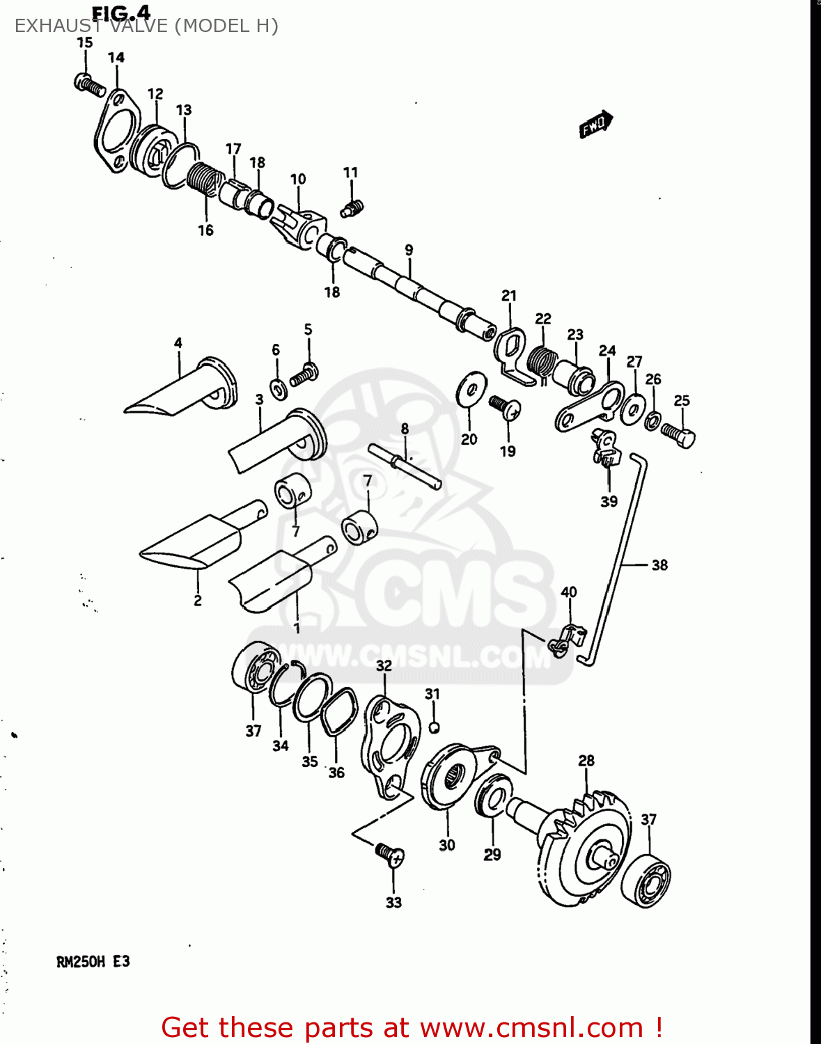 EXHAUST VALVE (MODEL H) RM250 1987 (H) USA (E03)