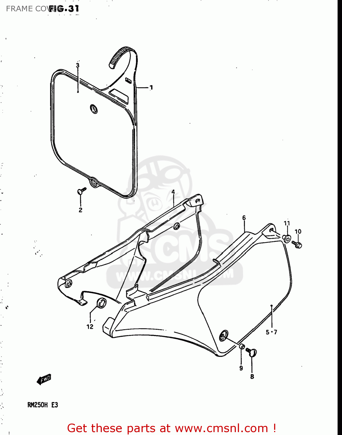 FRAME COVER RM250 1987 (H) USA (E03)
