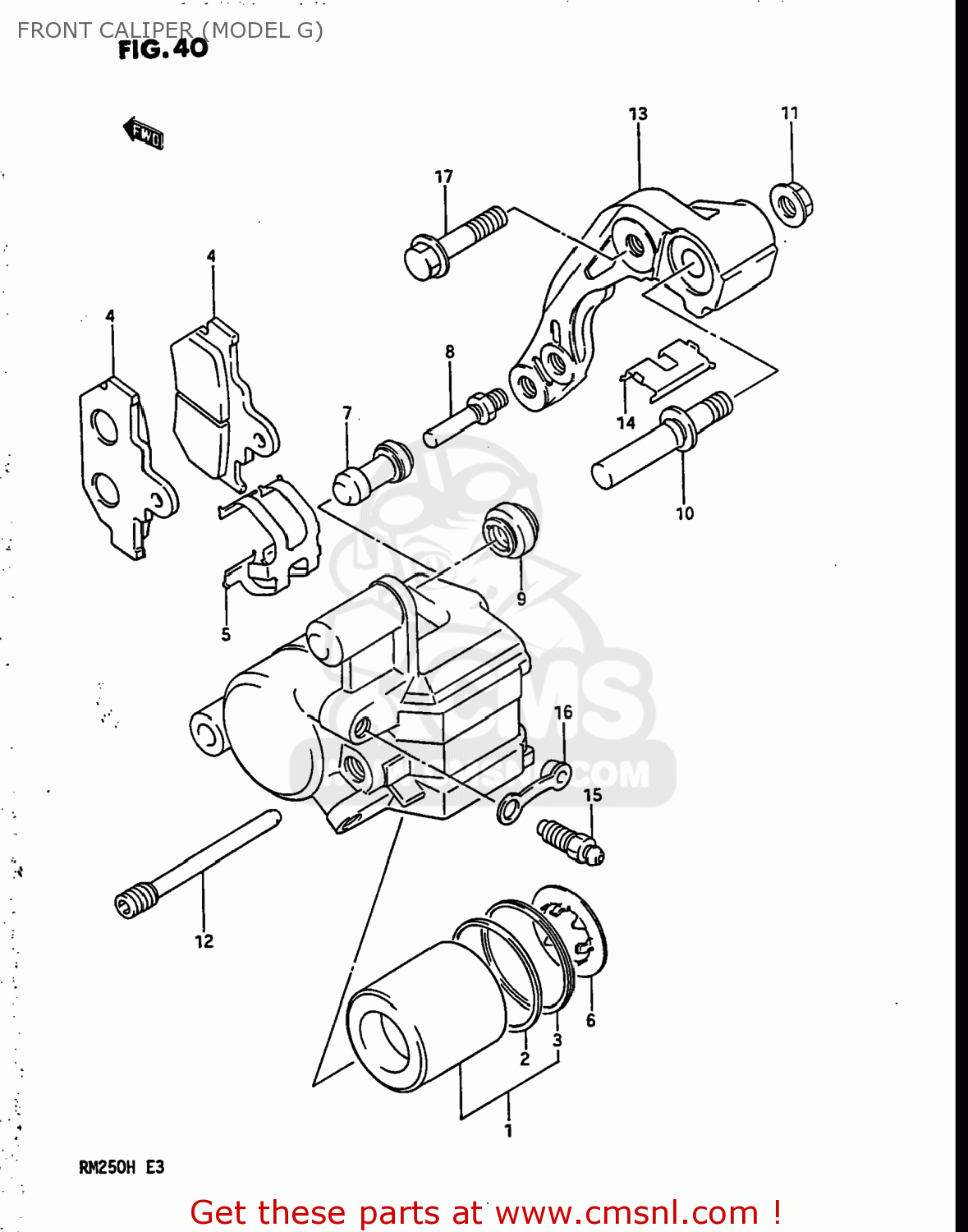 FRONT CALIPER (MODEL G) RM250 1987 (H) USA (E03)