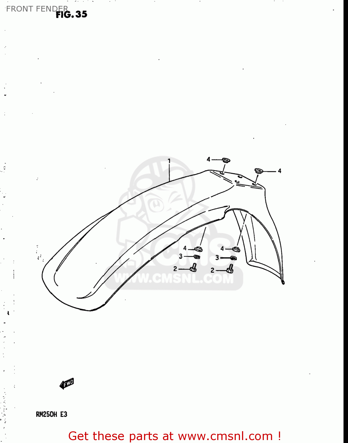 FRONT FENDER RM250 1987 (H) USA (E03)