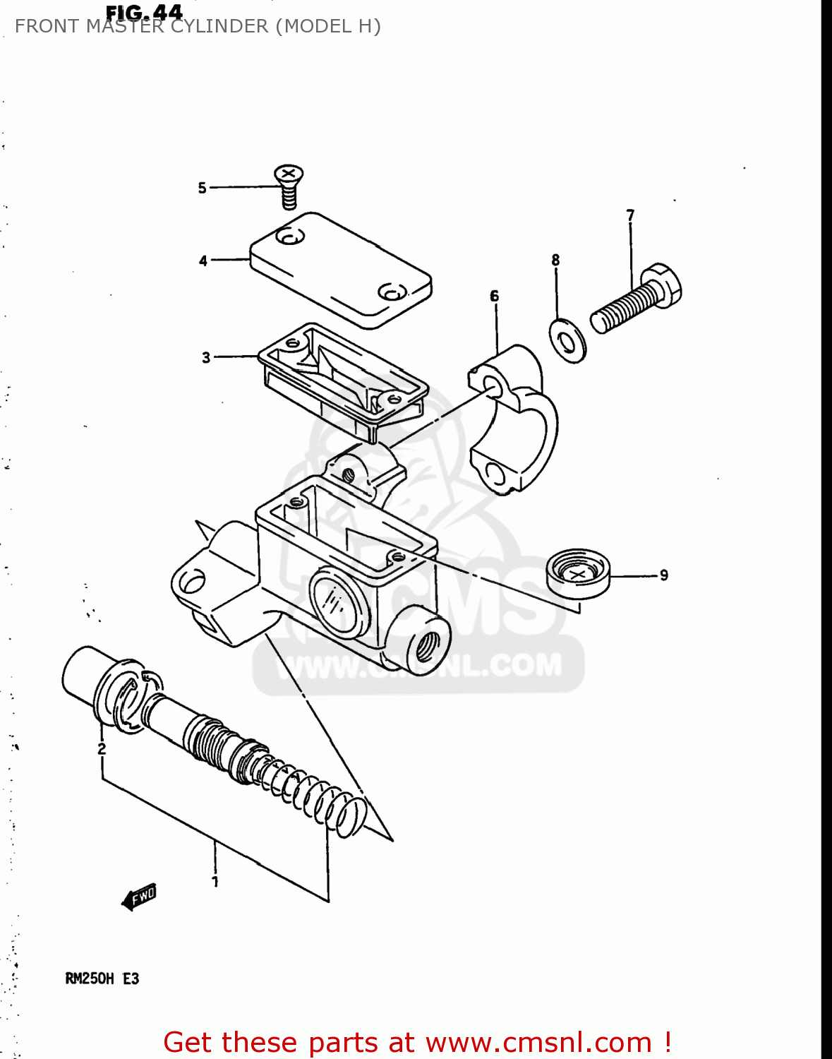 FRONT MASTER CYLINDER (MODEL H) RM250 1987 (H) USA (E03)