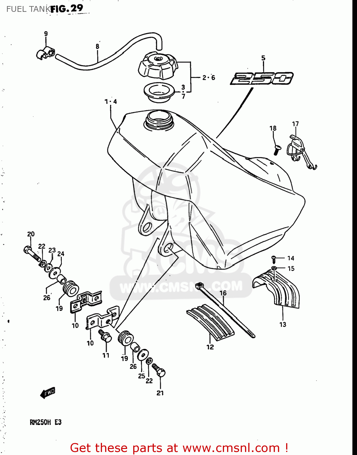 FUEL TANK RM250 1987 (H) USA (E03)