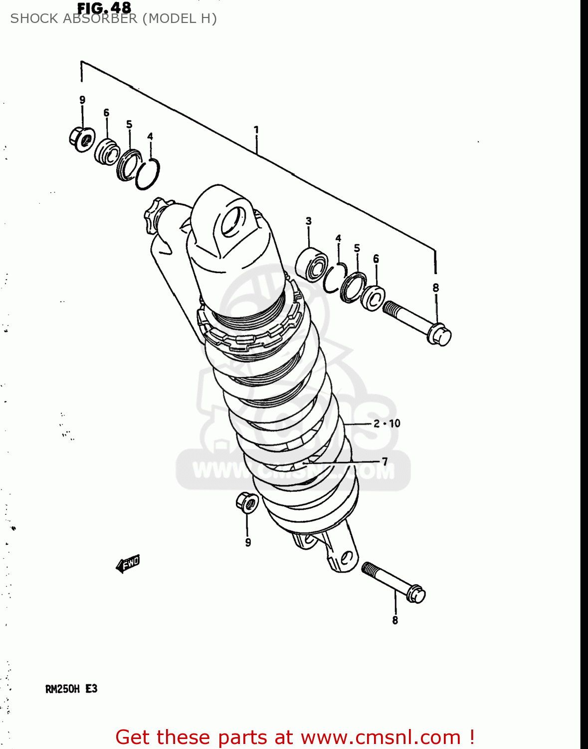SHOCK ABSORBER (MODEL H) RM250 1987 (H) USA (E03)