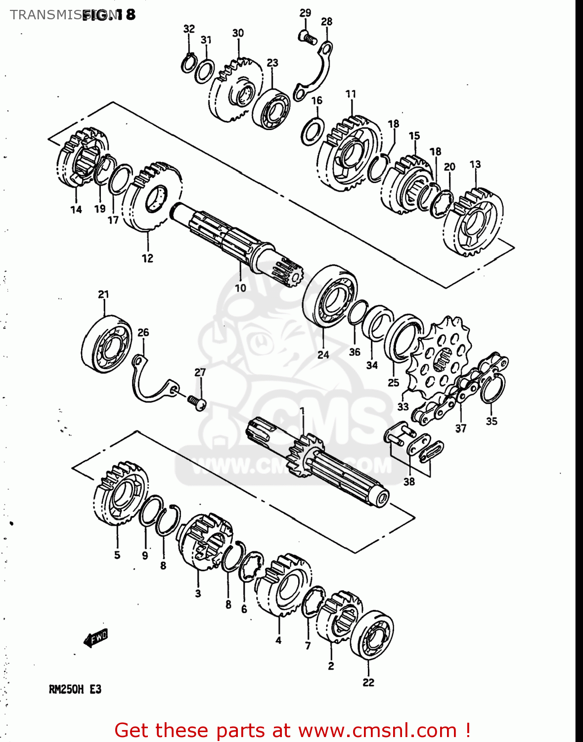TRANSMISSION RM250 1987 (H) USA (E03)