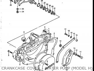 CRANKCASE COVER - WATER PUMP (MODEL H) - RM250 1987 (H) USA (E03)