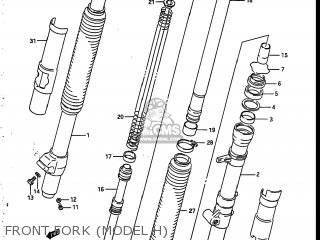 FRONT FORK (MODEL H) - RM250 1987 (H) USA (E03)