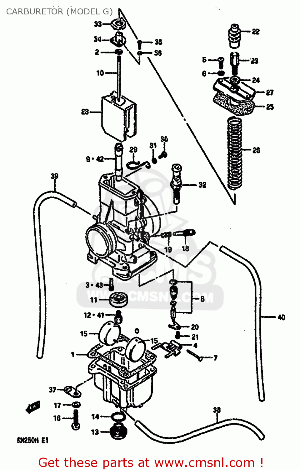 CARBURETOR (MODEL G) RM250 1987 (H)