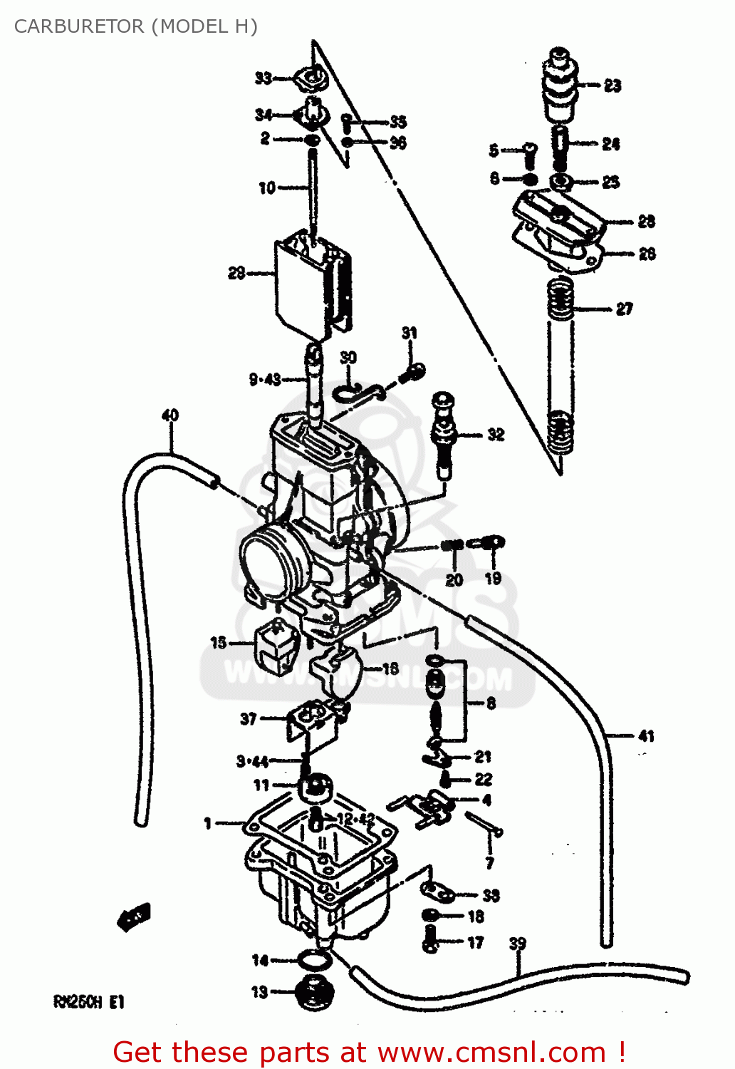 CARBURETOR (MODEL H) RM250 1987 (H)