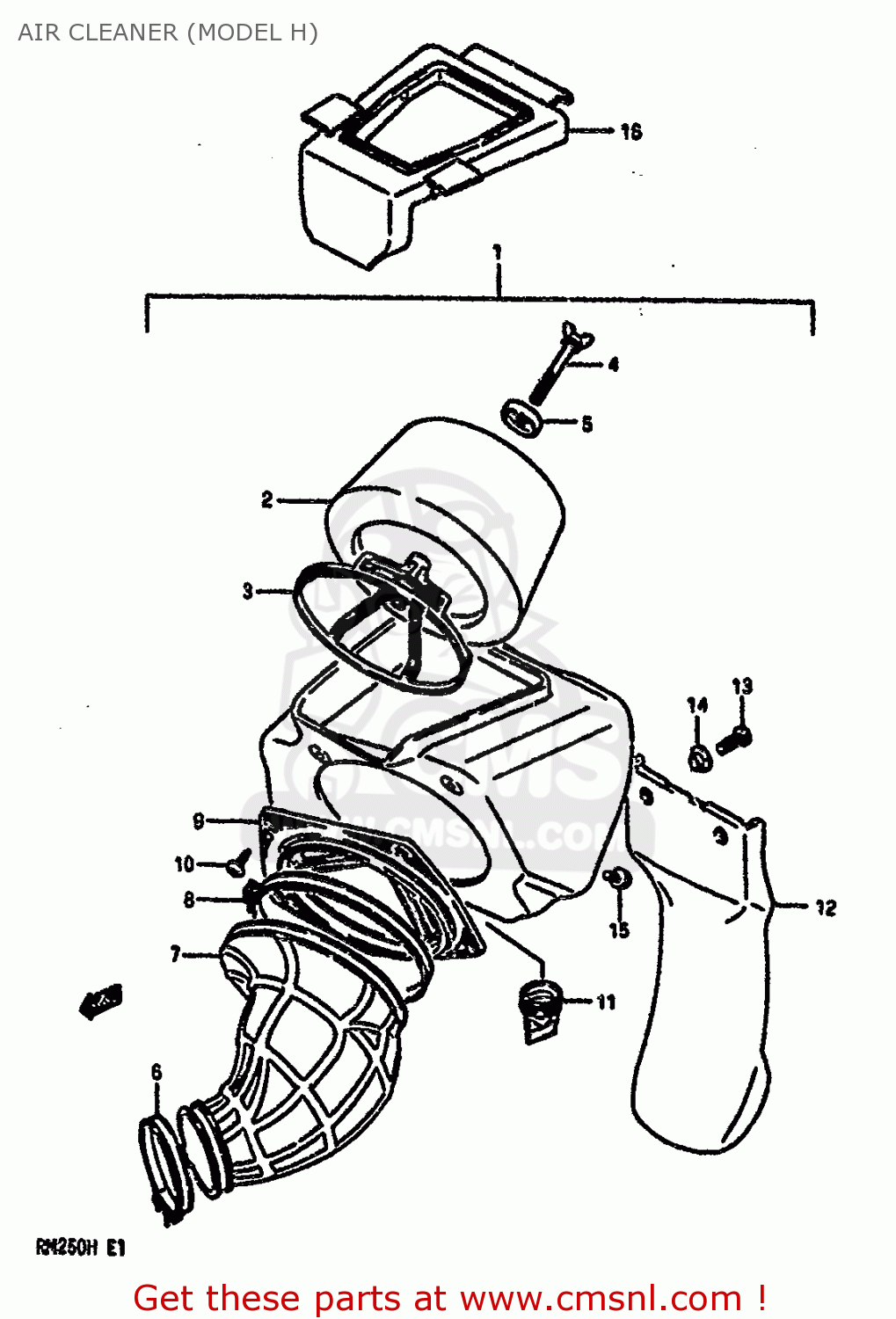 AIR CLEANER (MODEL H) RM250 1987 (H)