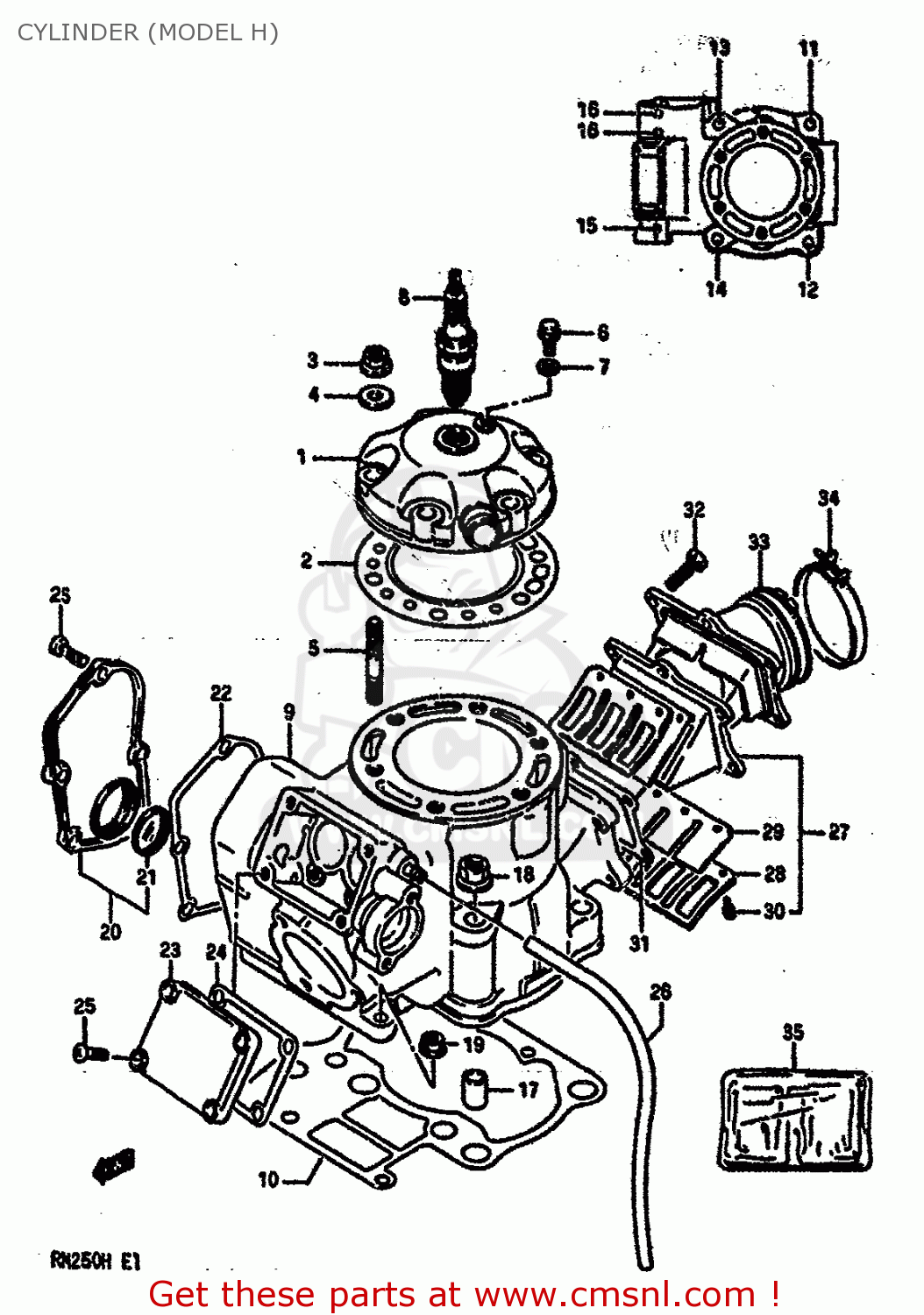 CYLINDER (MODEL H) RM250 1987 (H)