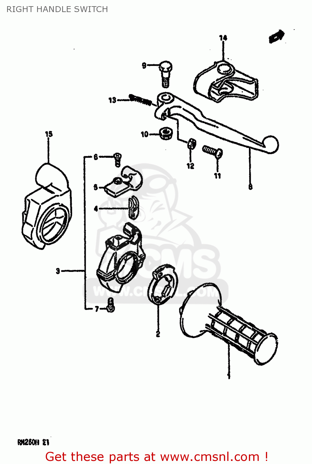 RIGHT HANDLE SWITCH RM250 1987 (H)