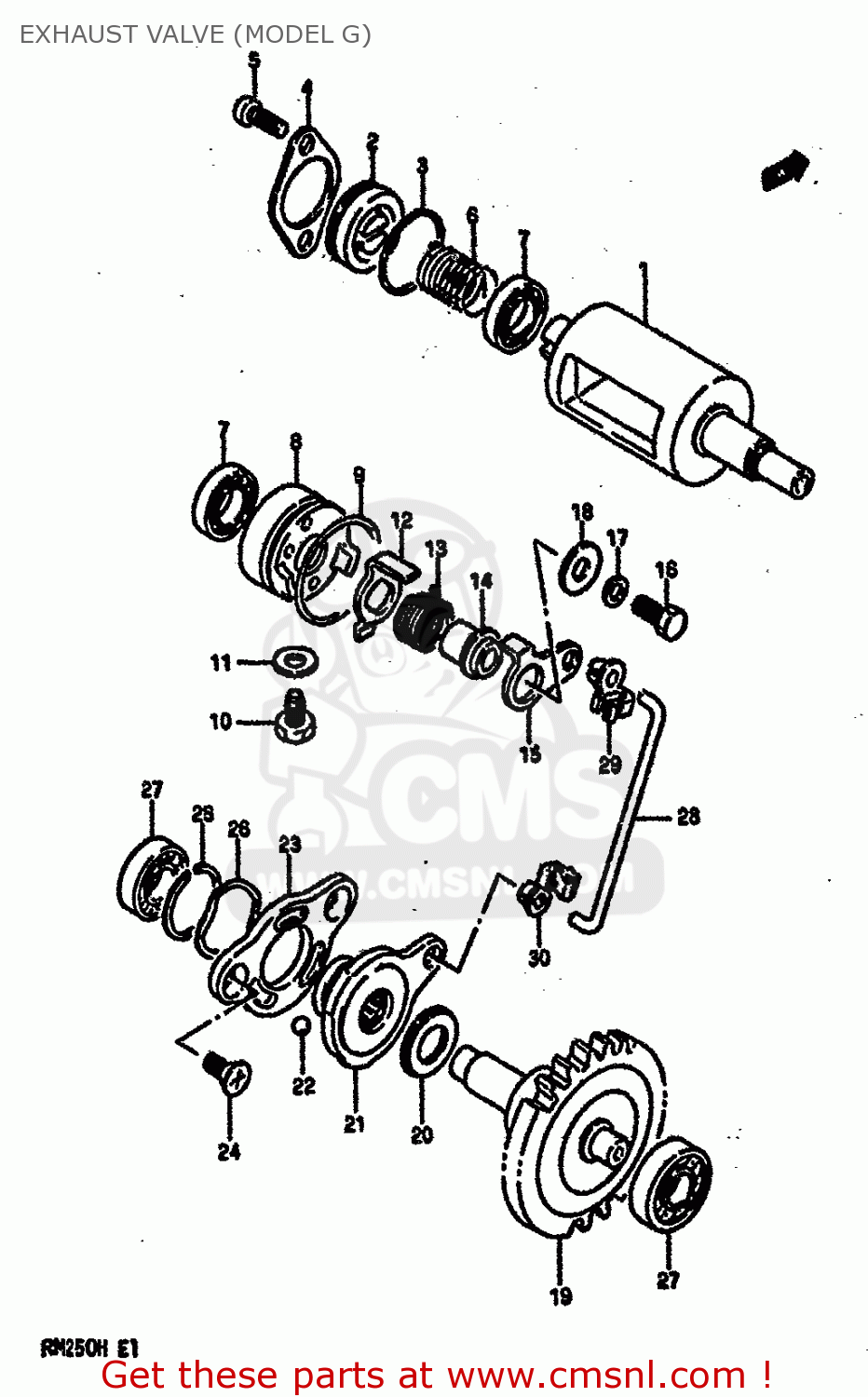 EXHAUST VALVE (MODEL G) RM250 1987 (H)