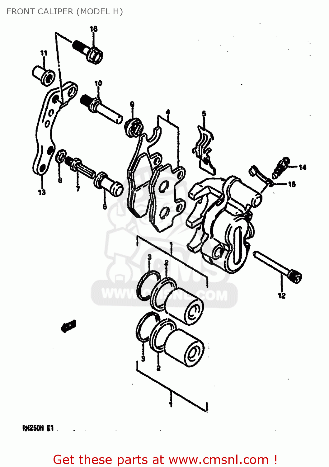 FRONT CALIPER (MODEL H) RM250 1987 (H)