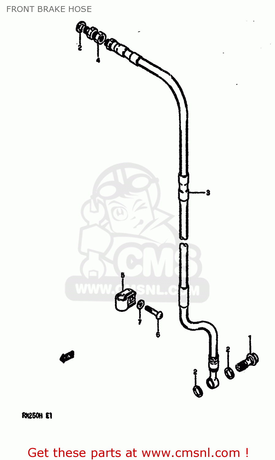 FRONT BRAKE HOSE RM250 1987 (H)