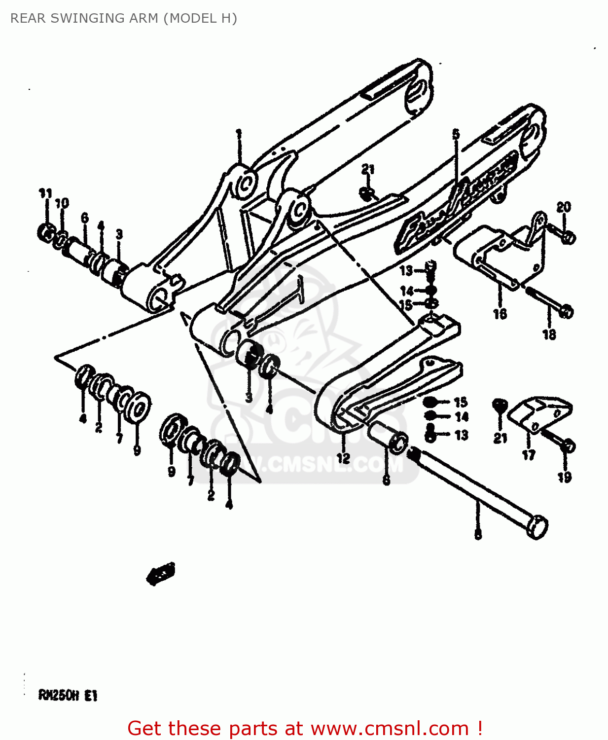 REAR SWINGING ARM (MODEL H) RM250 1987 (H)