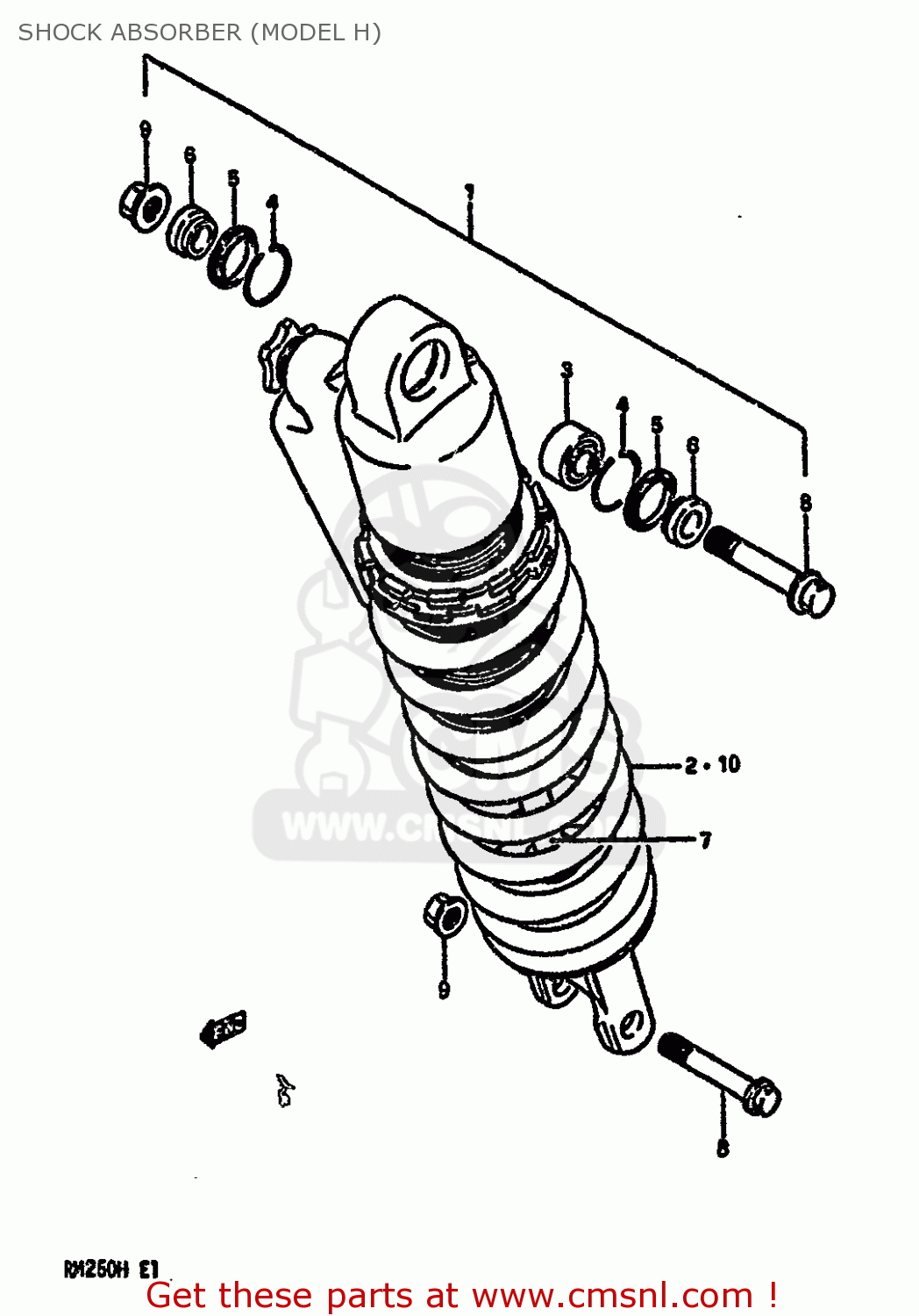 SHOCK ABSORBER (MODEL H) RM250 1987 (H)