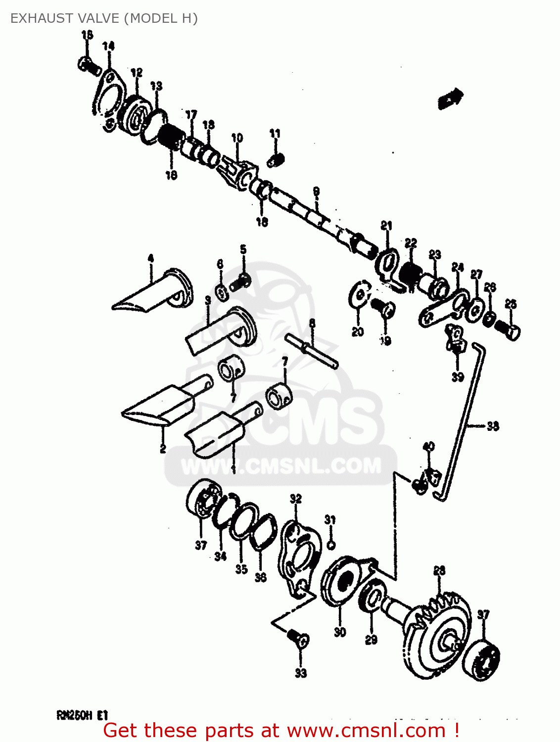 EXHAUST VALVE (MODEL H) RM250 1987 (H)