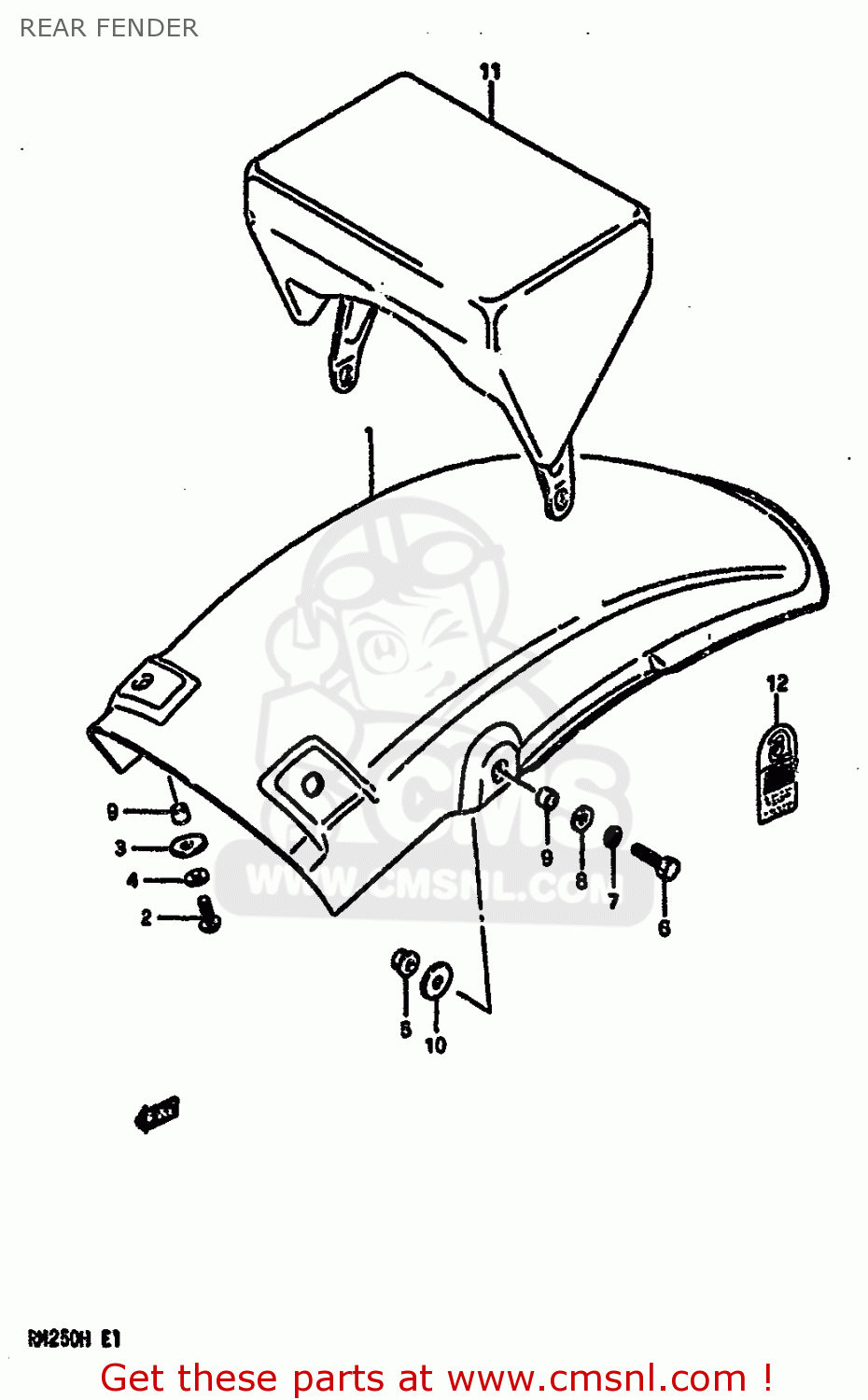 REAR FENDER RM250 1987 (H)