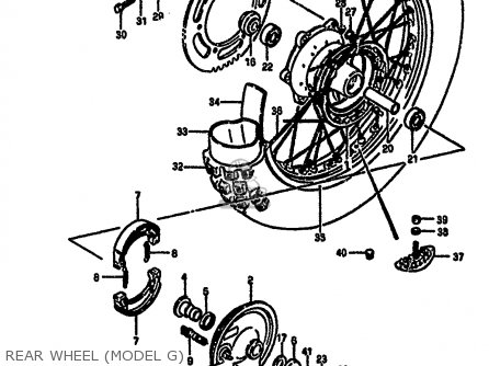 REAR WHEEL (MODEL G) - RM250 1987 (H)
