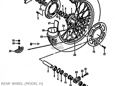 REAR WHEEL (MODEL H) - RM250 1987 (H)