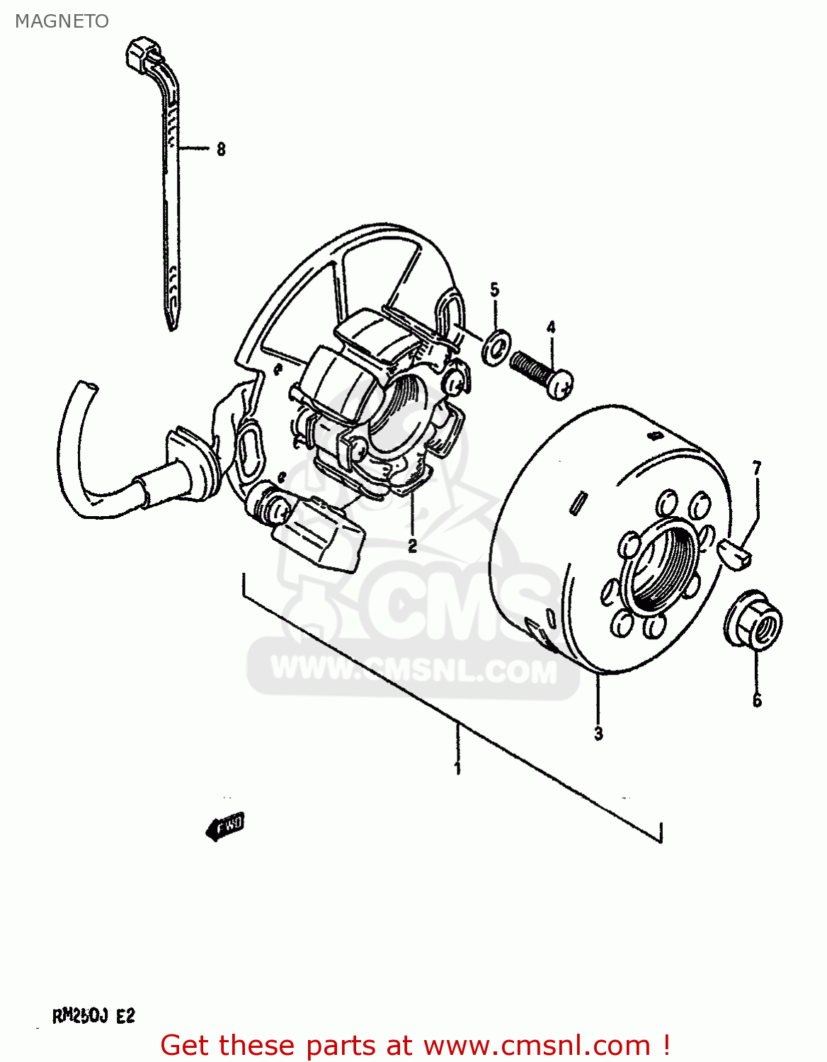 MAGNETO RM250 1988 (J) UNITED KINGDOM FRANCE AUSTRALIA (E02 E04 E24)