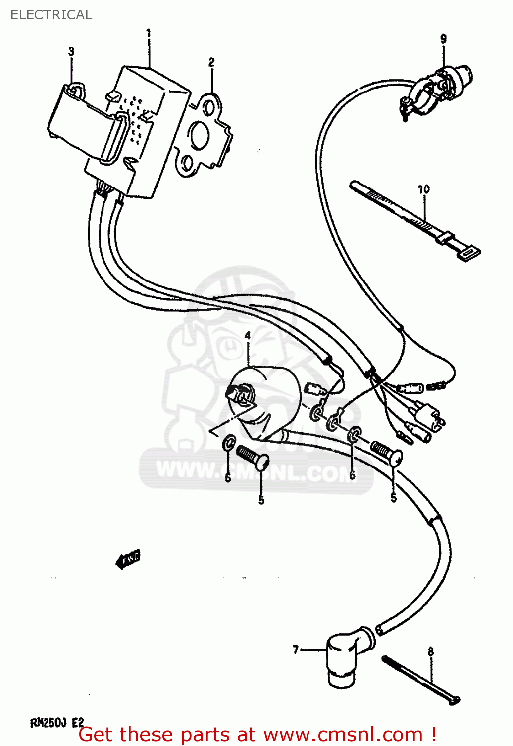 ELECTRICAL RM250 1988 (J) UNITED KINGDOM FRANCE AUSTRALIA (E02 E04 E24)