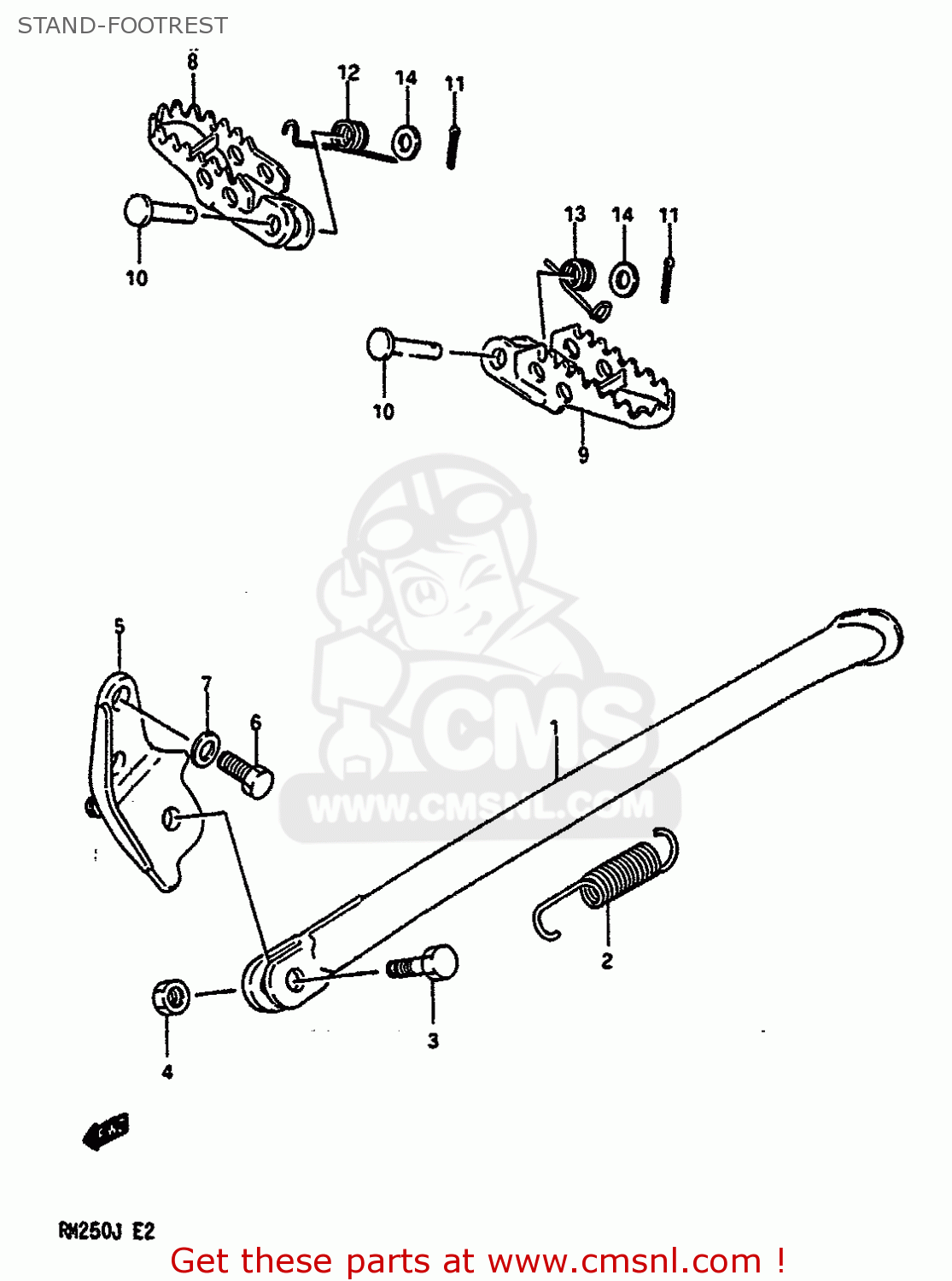 STAND-FOOTREST RM250 1988 (J) UNITED KINGDOM FRANCE AUSTRALIA (E02 E04 E24)