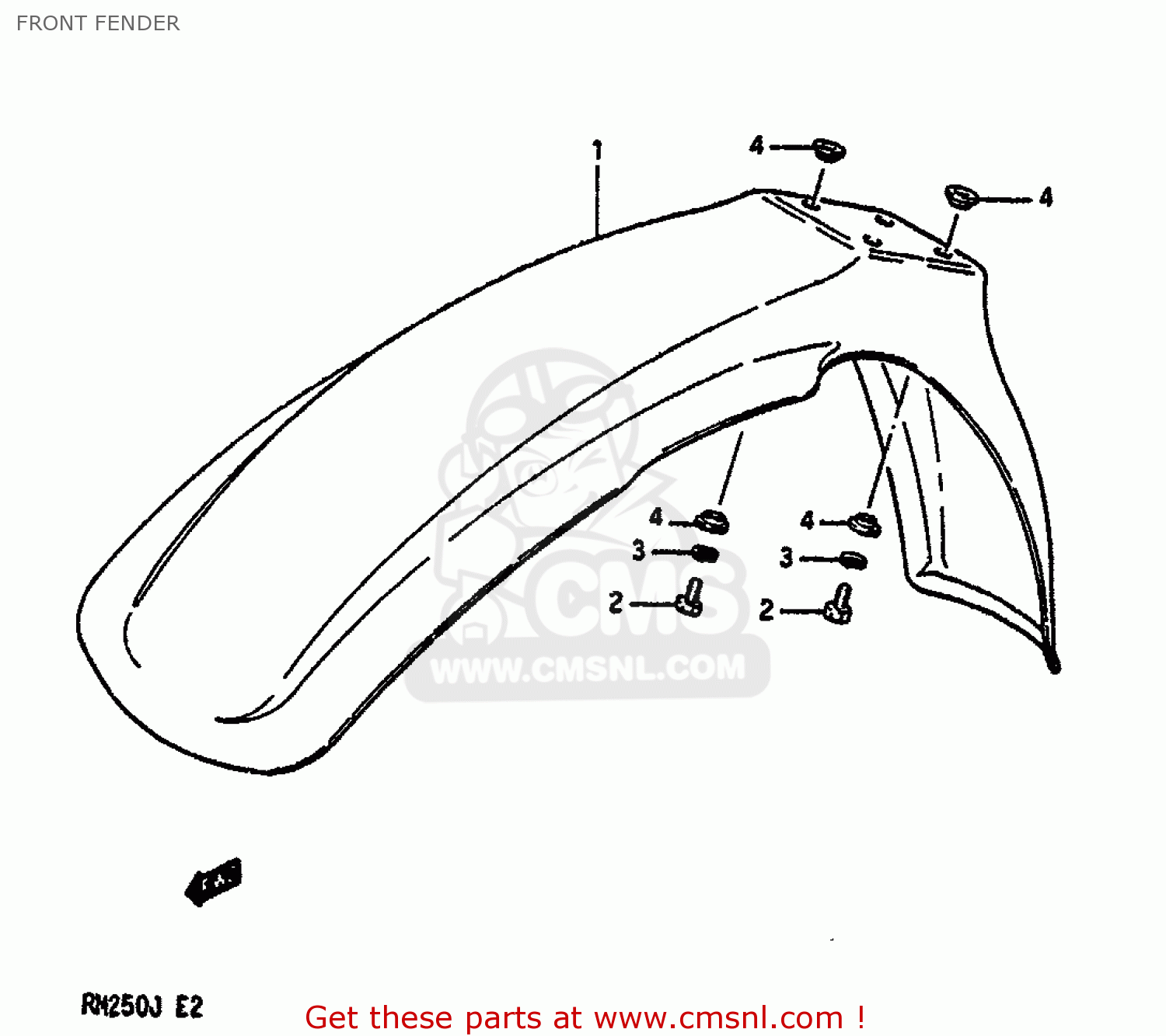 FRONT FENDER RM250 1988 (J) UNITED KINGDOM FRANCE AUSTRALIA (E02 E04 E24)