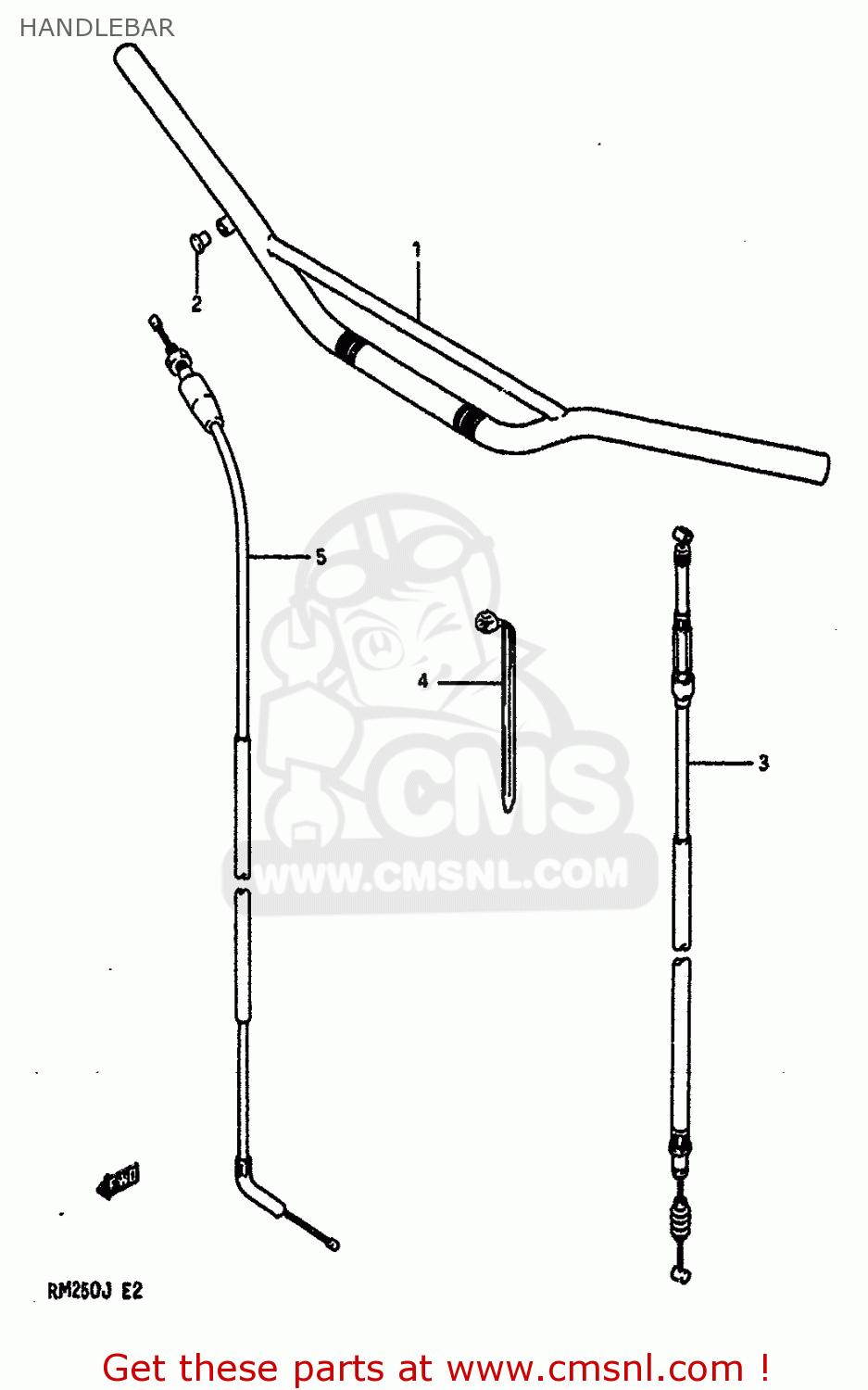 HANDLEBAR RM250 1988 (J) UNITED KINGDOM FRANCE AUSTRALIA (E02 E04 E24)