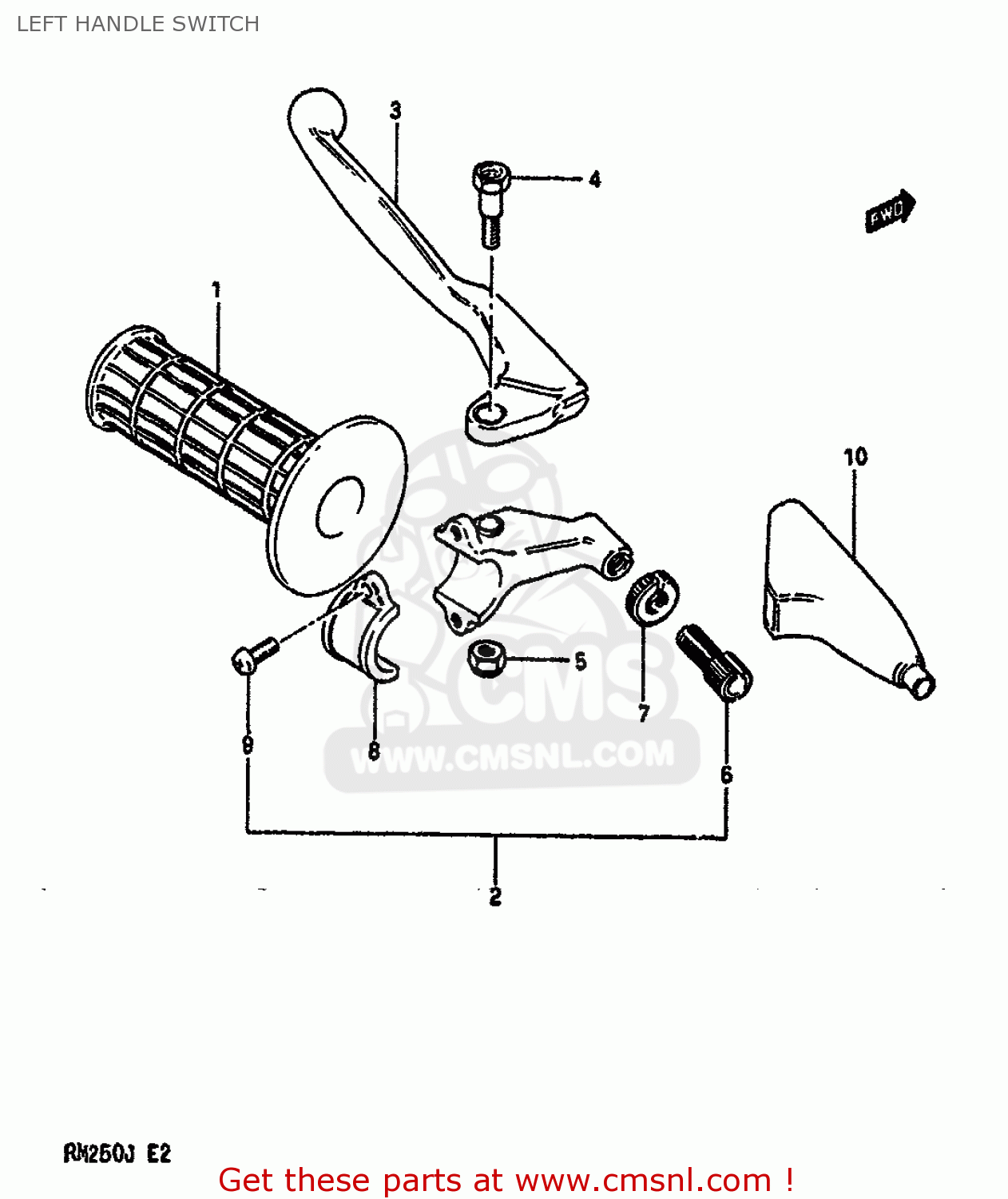 LEFT HANDLE SWITCH RM250 1988 (J) UNITED KINGDOM FRANCE AUSTRALIA (E02 E04 E24)
