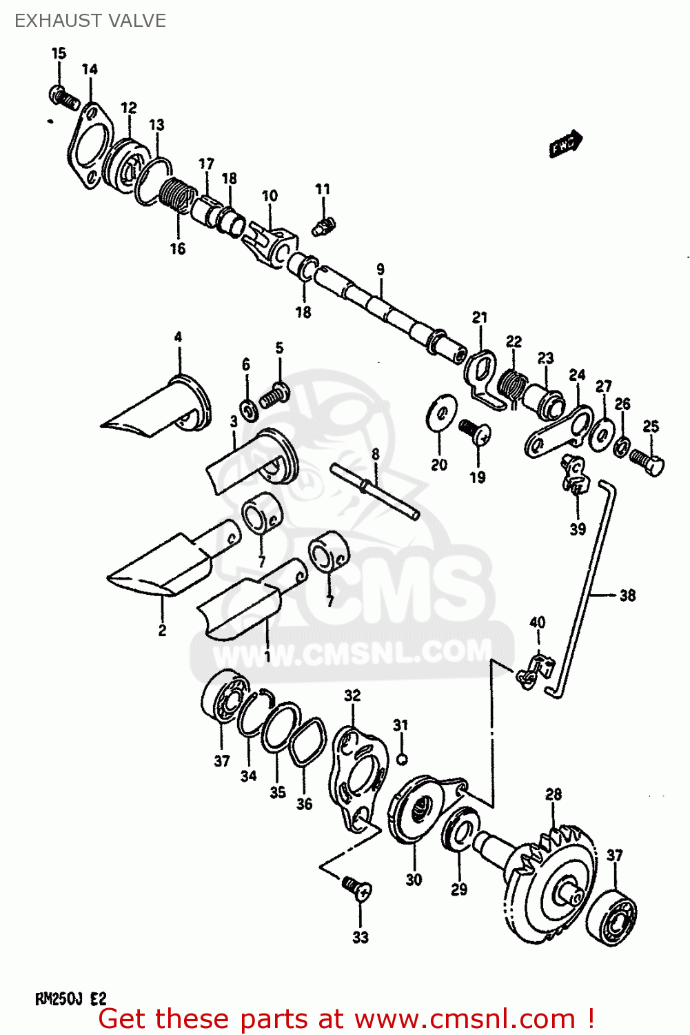 EXHAUST VALVE RM250 1988 (J) UNITED KINGDOM FRANCE AUSTRALIA (E02 E04 E24)