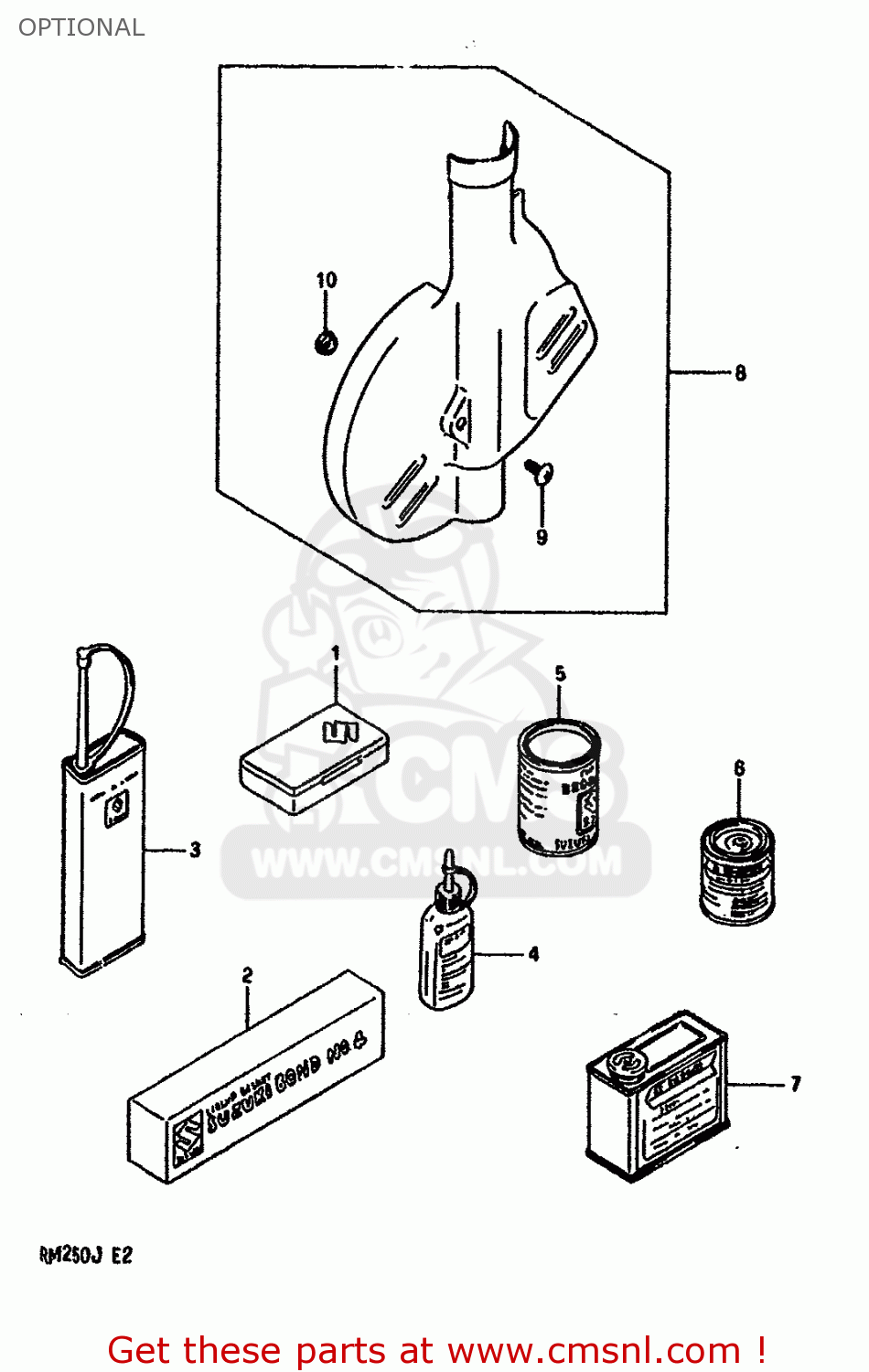 OPTIONAL RM250 1988 (J) UNITED KINGDOM FRANCE AUSTRALIA (E02 E04 E24)