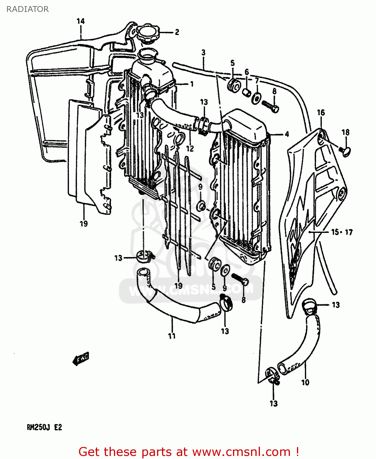 RADIATOR RM250 1988 (J) UNITED KINGDOM FRANCE AUSTRALIA (E02 E04 E24)