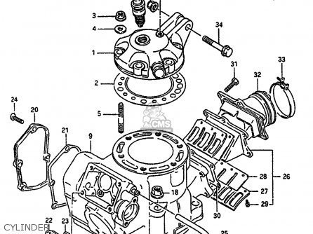 CYLINDER - RM250 1988 (J) UNITED KINGDOM FRANCE AUSTRALIA (E02 E04 E24)