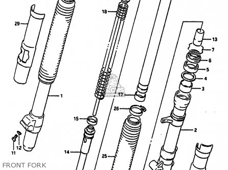 FRONT FORK - RM250 1988 (J) UNITED KINGDOM FRANCE AUSTRALIA (E02 E04 E24)