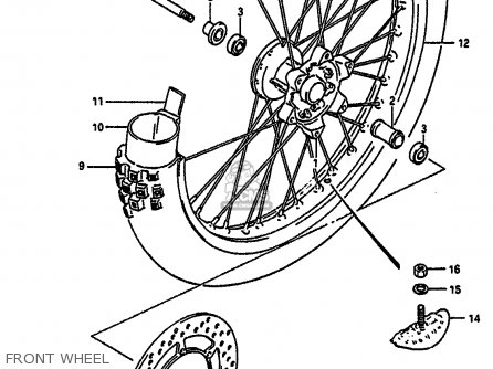 FRONT WHEEL - RM250 1988 (J) UNITED KINGDOM FRANCE AUSTRALIA (E02 E04 E24)