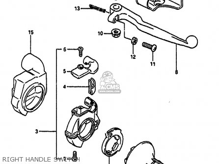 RIGHT HANDLE SWITCH - RM250 1988 (J) UNITED KINGDOM FRANCE AUSTRALIA (E02 E04 E24)