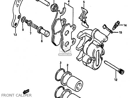 FRONT CALIPER - RM250 1988 (J) UNITED KINGDOM FRANCE AUSTRALIA (E02 E04 E24)