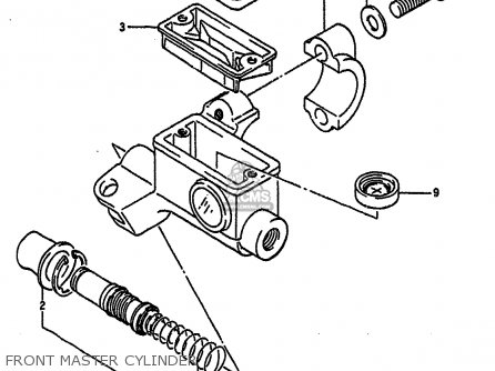 FRONT MASTER CYLINDER - RM250 1988 (J) UNITED KINGDOM FRANCE AUSTRALIA (E02 E04 E24)