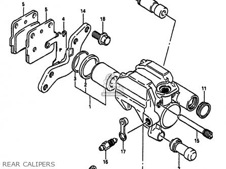 REAR CALIPERS - RM250 1988 (J) UNITED KINGDOM FRANCE AUSTRALIA (E02 E04 E24)