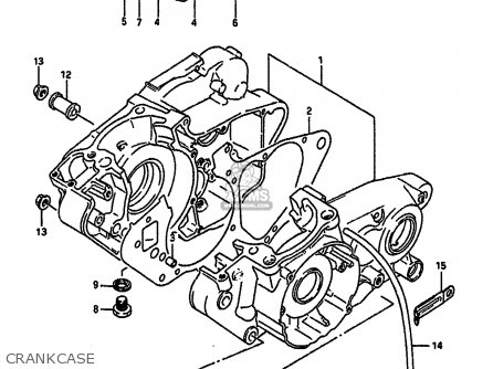 CRANKCASE - RM250 1988 (J) UNITED KINGDOM FRANCE AUSTRALIA (E02 E04 E24)