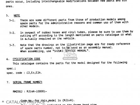 * CATALOG PREFACE * - RM250 1988 (J) UNITED KINGDOM FRANCE AUSTRALIA (E02 E04 E24)