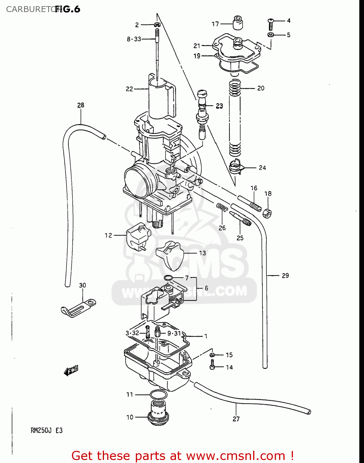 CARBURETOR RM250 1988 (J) USA (E03)