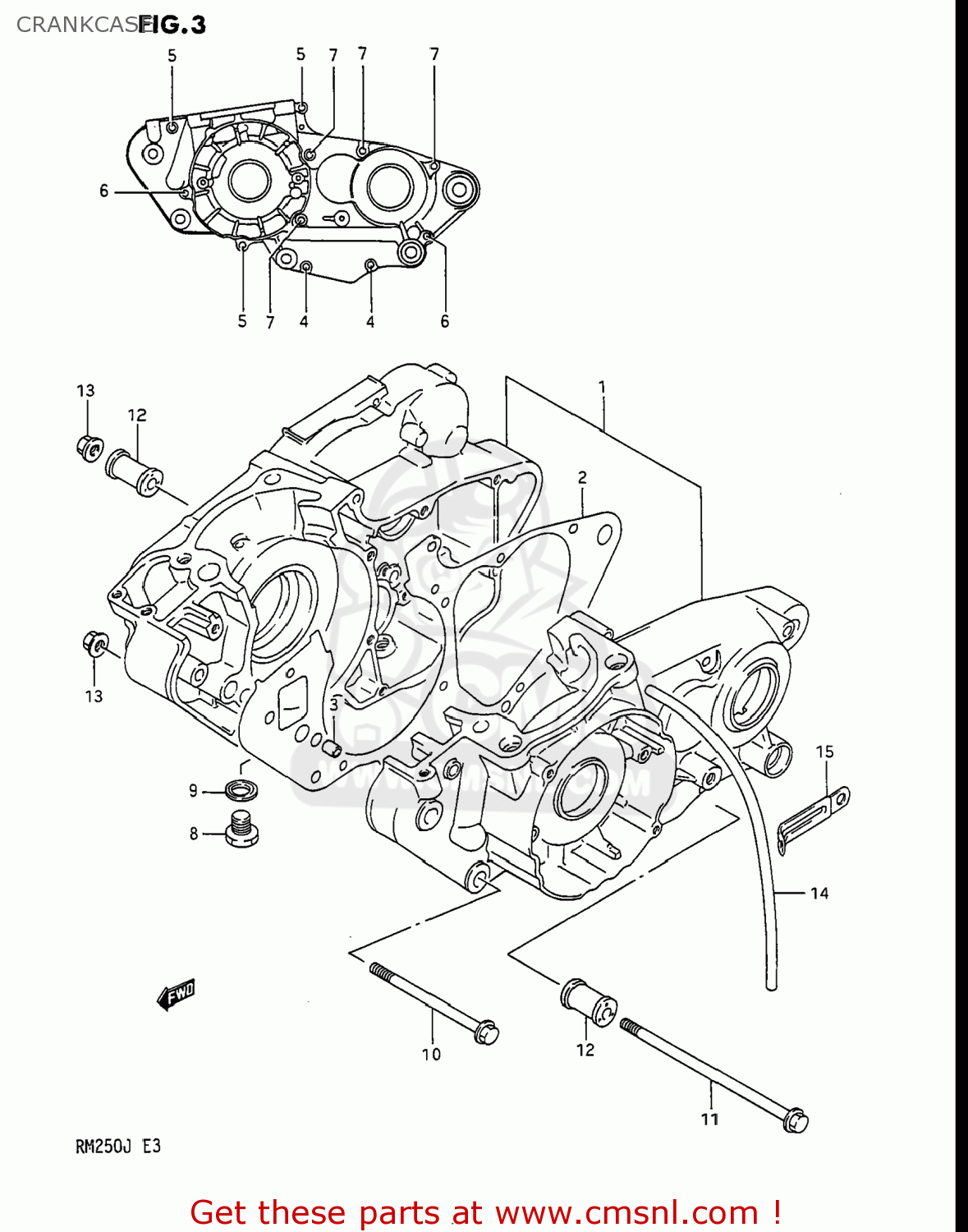 CRANKCASE RM250 1988 (J) USA (E03)