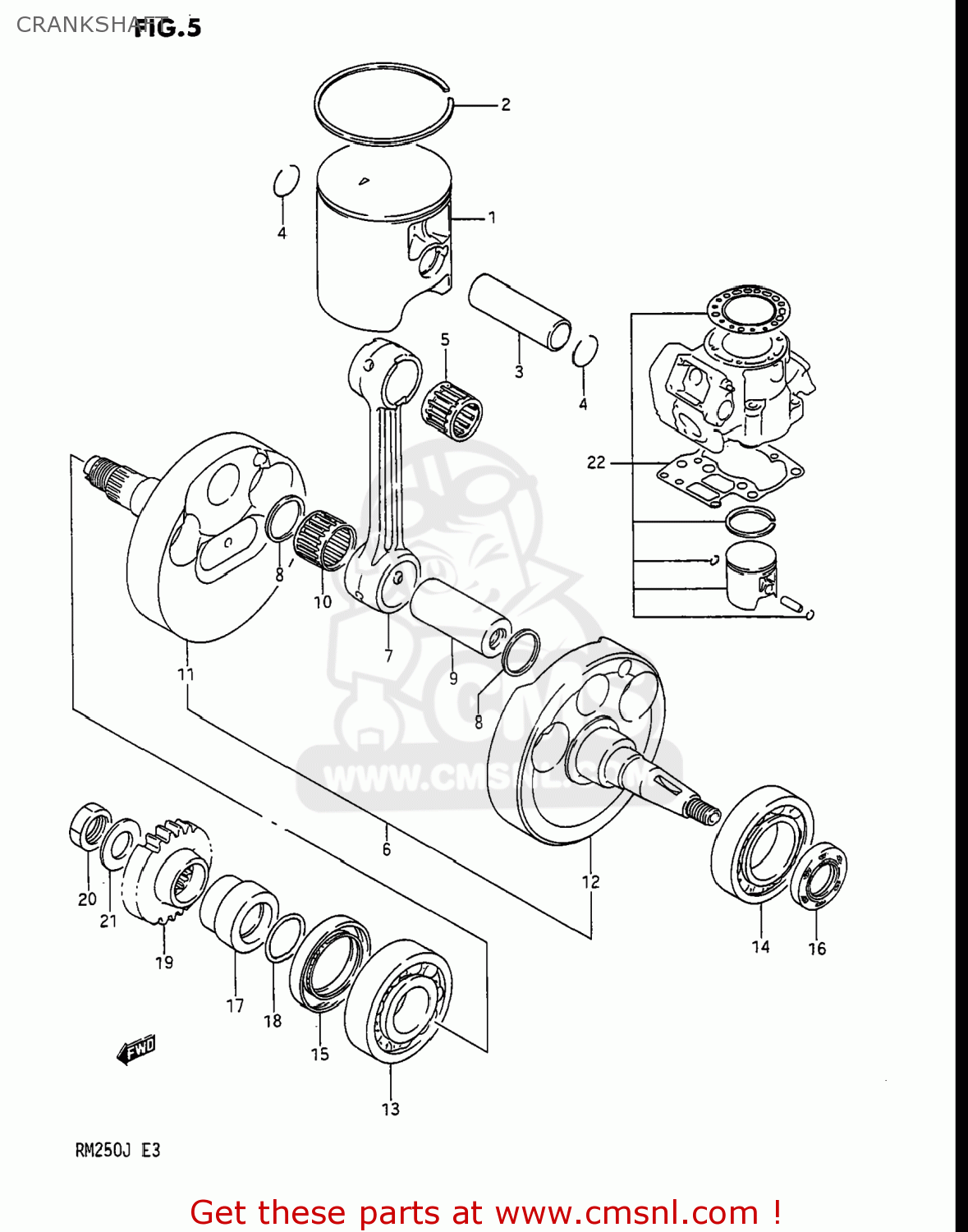 CRANKSHAFT RM250 1988 (J) USA (E03)