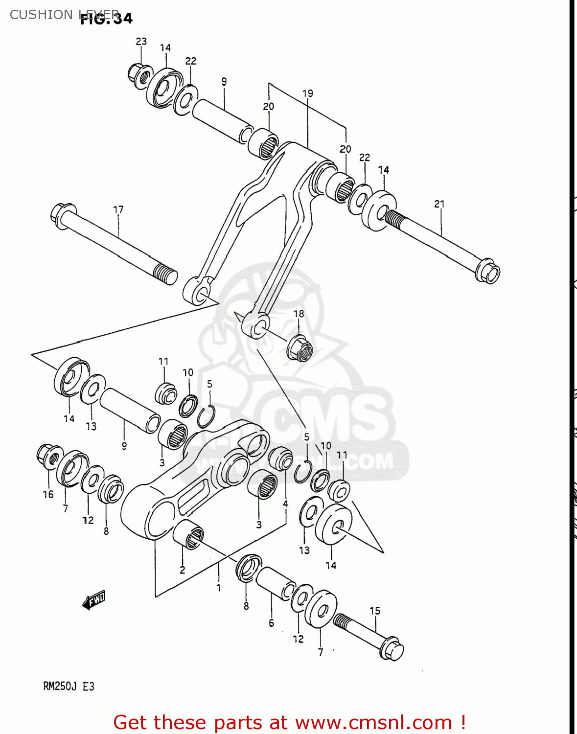 CUSHION LEVER RM250 1988 (J) USA (E03)