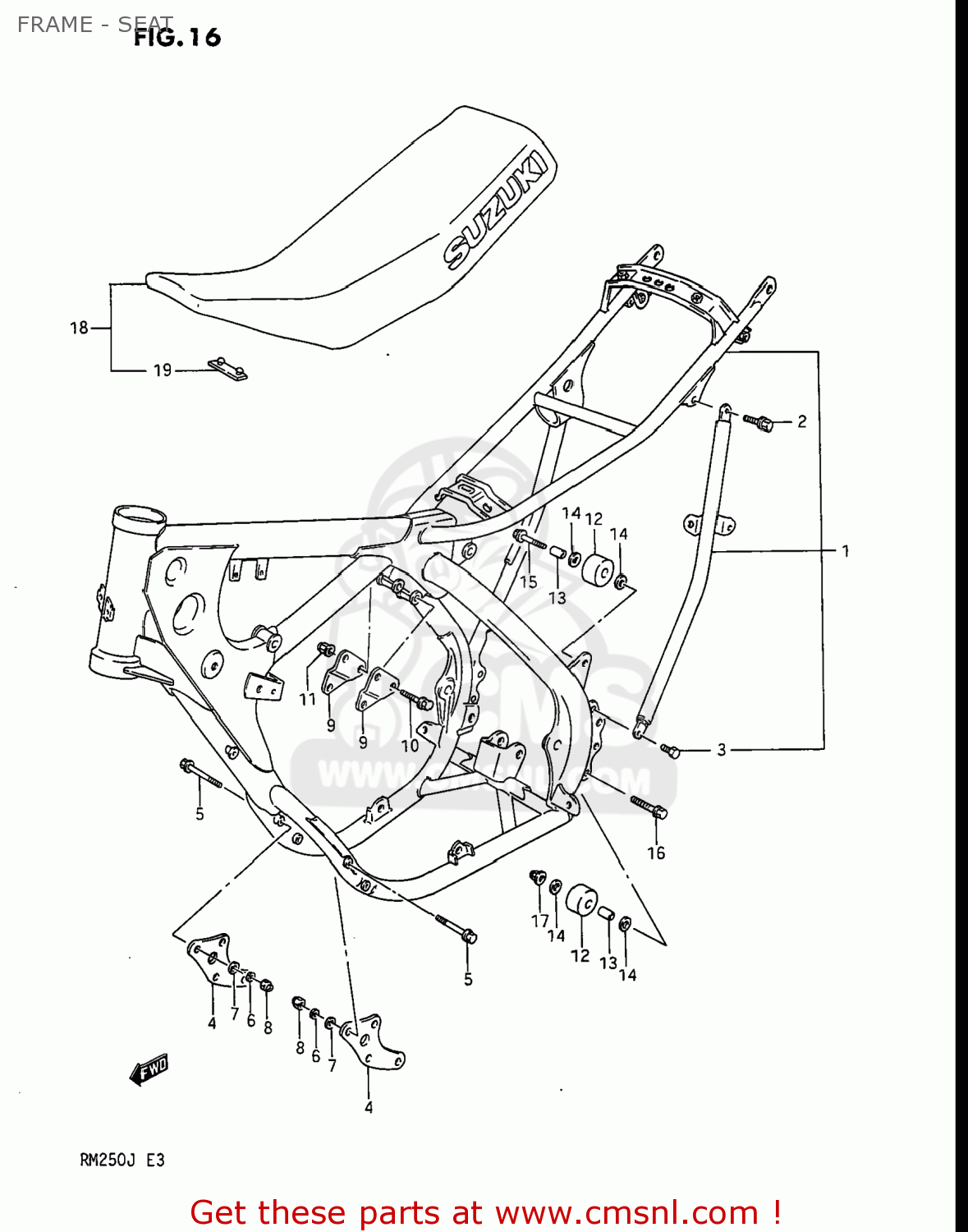 FRAME - SEAT RM250 1988 (J) USA (E03)
