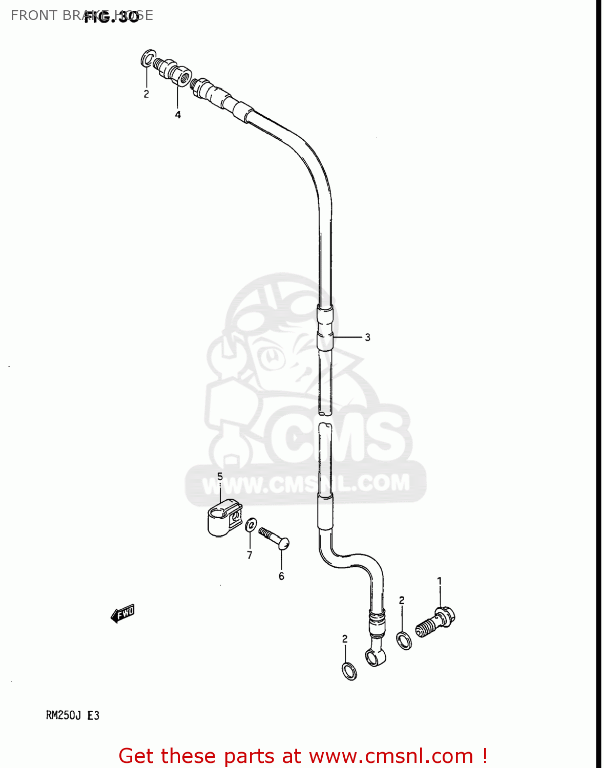 FRONT BRAKE HOSE RM250 1988 (J) USA (E03)