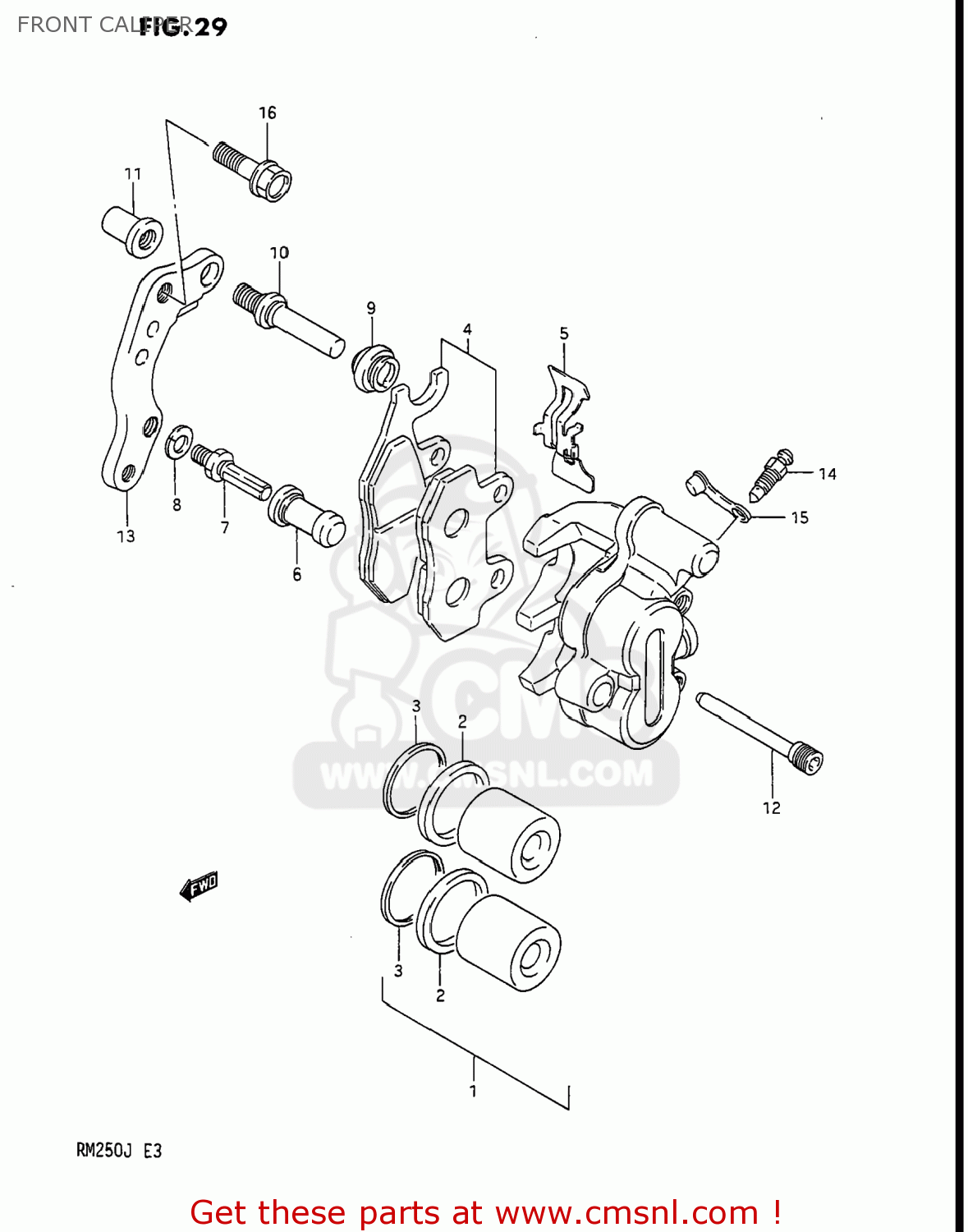 FRONT CALIPER RM250 1988 (J) USA (E03)