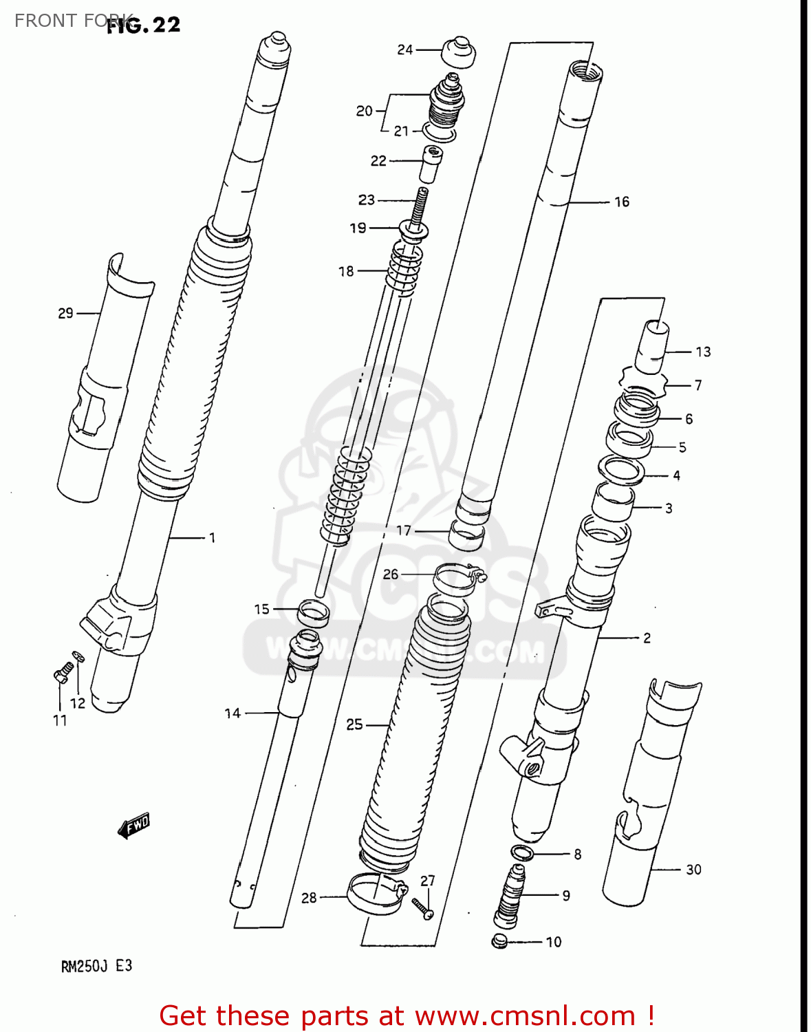 FRONT FORK RM250 1988 (J) USA (E03)